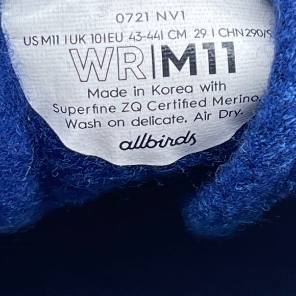 Allbirds Shoes Sams Club Wool Runners Blue Limited Edition Mens Size 11 - Picture 8 of 8